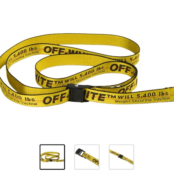 Off-White Accessories - EUC Unisex One Size Off-White Mini Industrial Belt SS19 In Yellow & Black Color